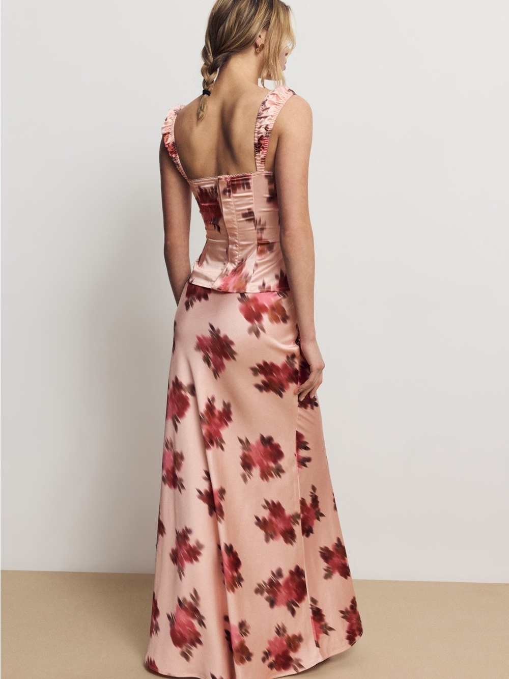 WeWoreWhat Pink Floral Satin Maxi Dress - Picture 2 of 6